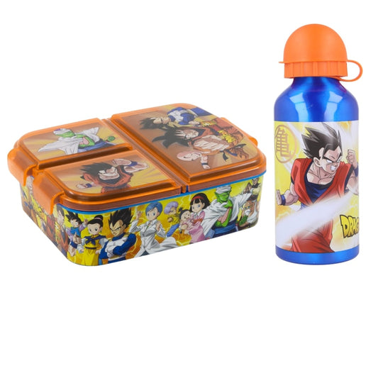 Anime Dragon Ball Kinder 2 tlg Lunch Set - 3 Kammer Brotdose Alu-Trinkflasche