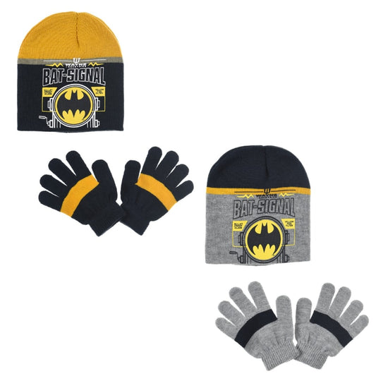 Batman DC Comics Kinder 2tlg Set Herbst Wintermütze plus Handschuhe - WS-Trend.de