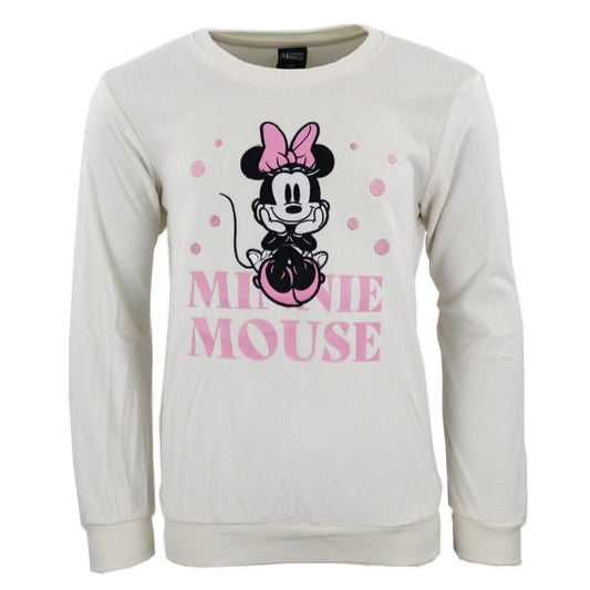 Disney Minnie Maus Mädchen Kinder Velour Pullover Sweater Pulli