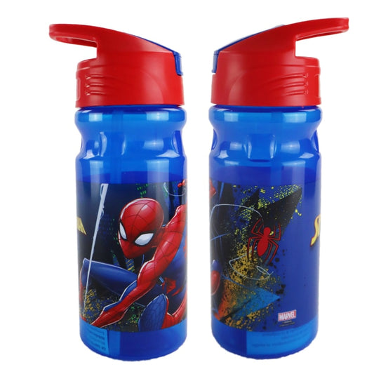 Marvel Spiderman Trinkflasche Flasche mit Trinkhalm Griff 500 ml - WS-Trend.de