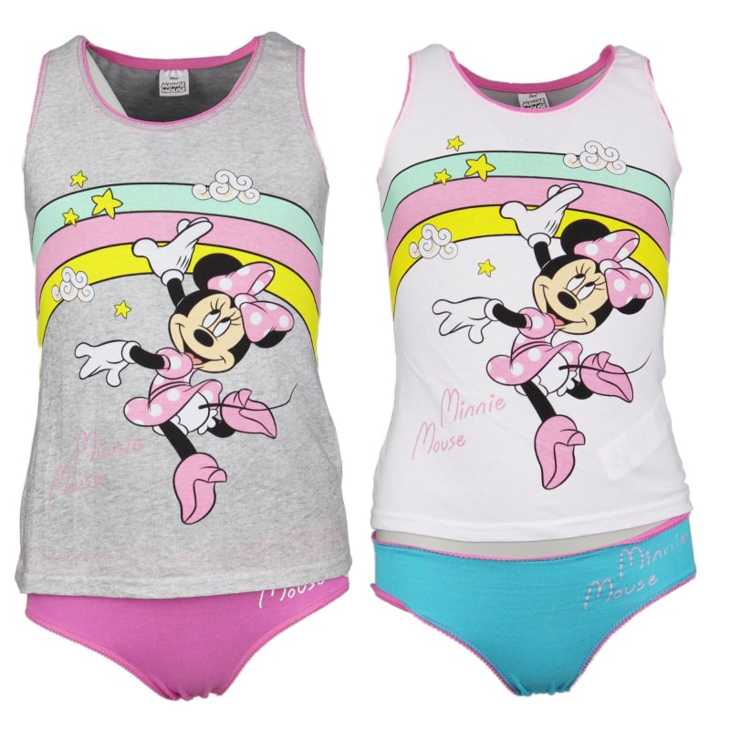 Disney Minnie Maus Rainbow Kinder Unterhemd und Slip Set - WS-Trend.de