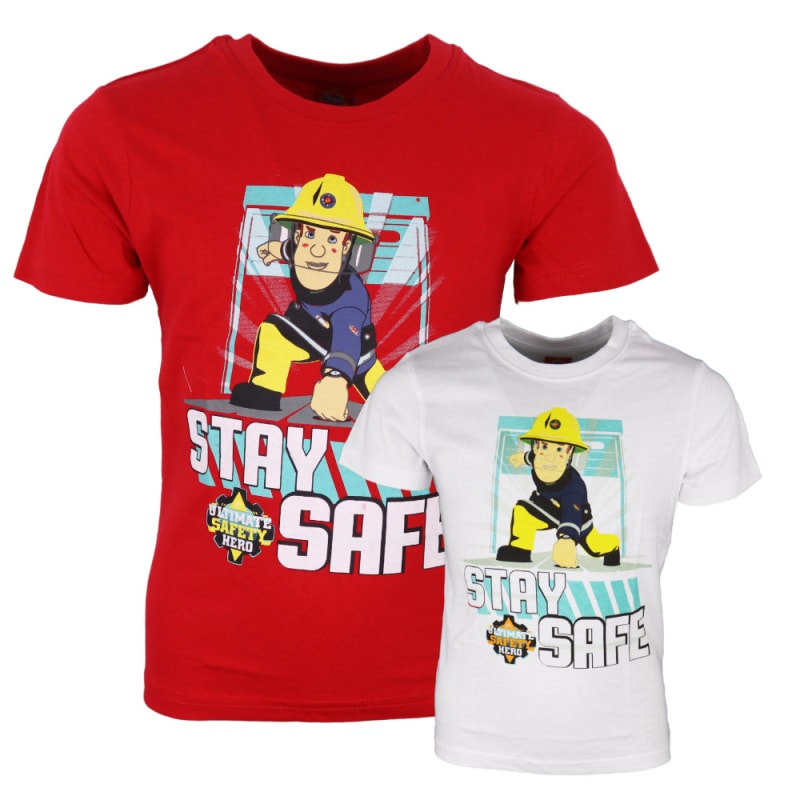 Feuerwehrmann Sam Stay Safe Kinder T-Shirt - WS-Trend.de