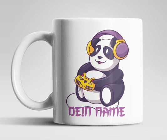 Gamer Panda Tasse mit Wunschnamen - WS-Trend.de