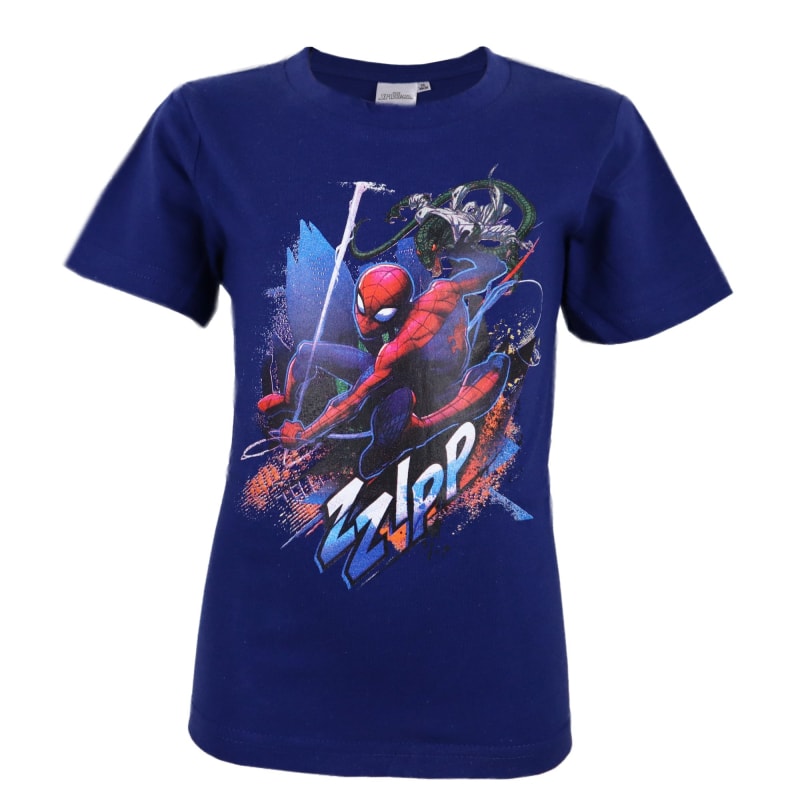 Marvel Spiderman Kinder T-Shirt Blau Gr. 98-128 - WS-Trend.de