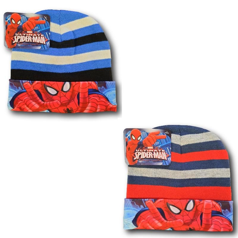 Marvel Spiderman mit Krempe - Kinder Wintermütze 52 oder 54 cm - WS-Trend.de