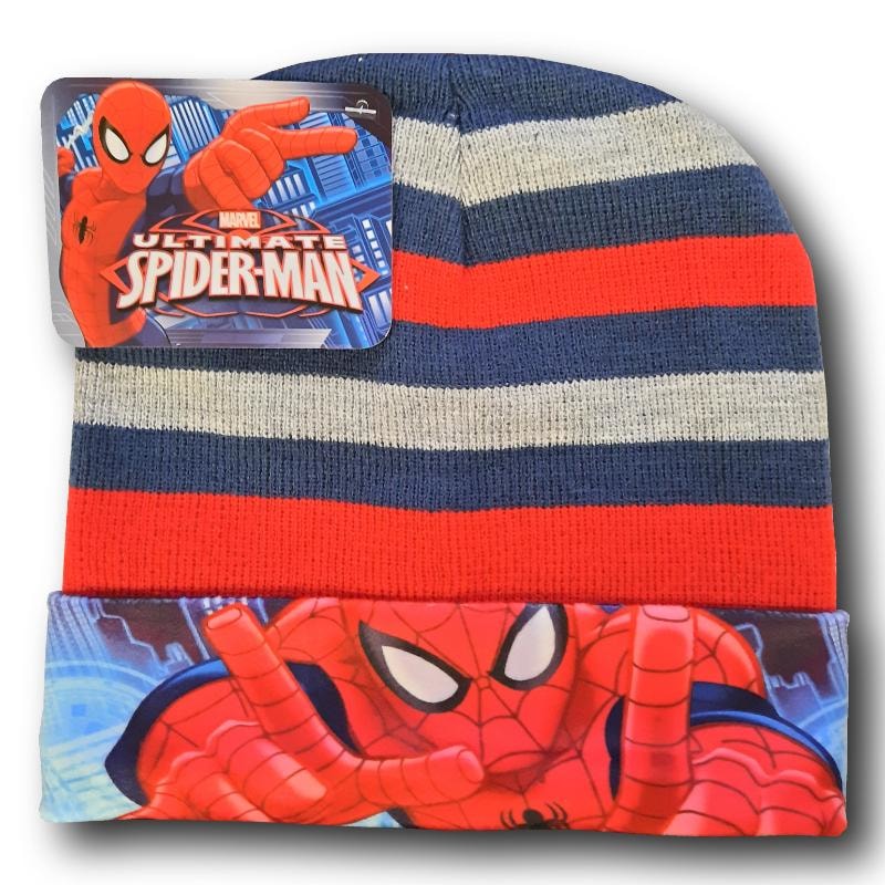 Marvel Spiderman mit Krempe - Kinder Wintermütze 52 oder 54 cm - WS-Trend.de