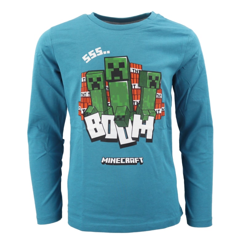 Minecraft Creeper BOOM Gamer Kinder langarm Shirt - WS-Trend.de