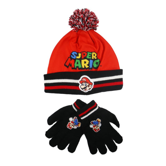 Super Mario Kinder Herbst Wintermütze mit Handschuhe - WS-Trend.de