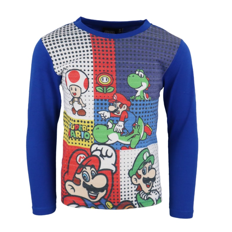 Super Mario Used Look Kinder langarm T-Shirt - WS-Trend.de